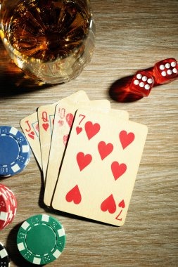 Live casino table with dealer and cards